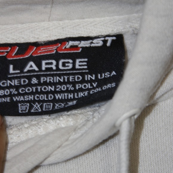 FuelFest Graphic Hoodie Mens L Cream GOOD Car Culture Drift Racing - Picture 3 of 7